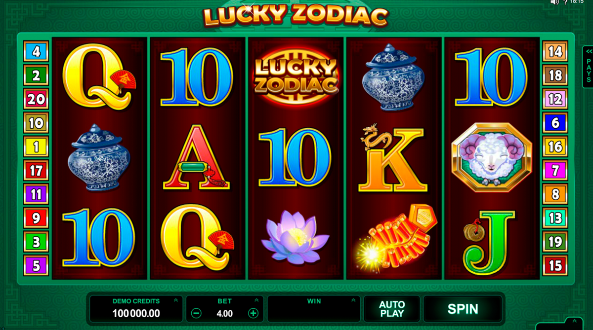 lucky zodiac microgaming spielautomaten 